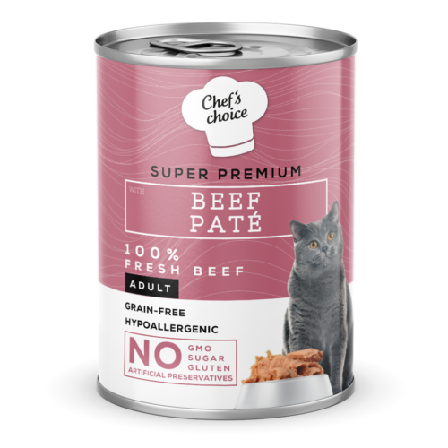 LATA  CHEF´S CHOICE GATOS GRAIN FREE PATE CARNE 400 G